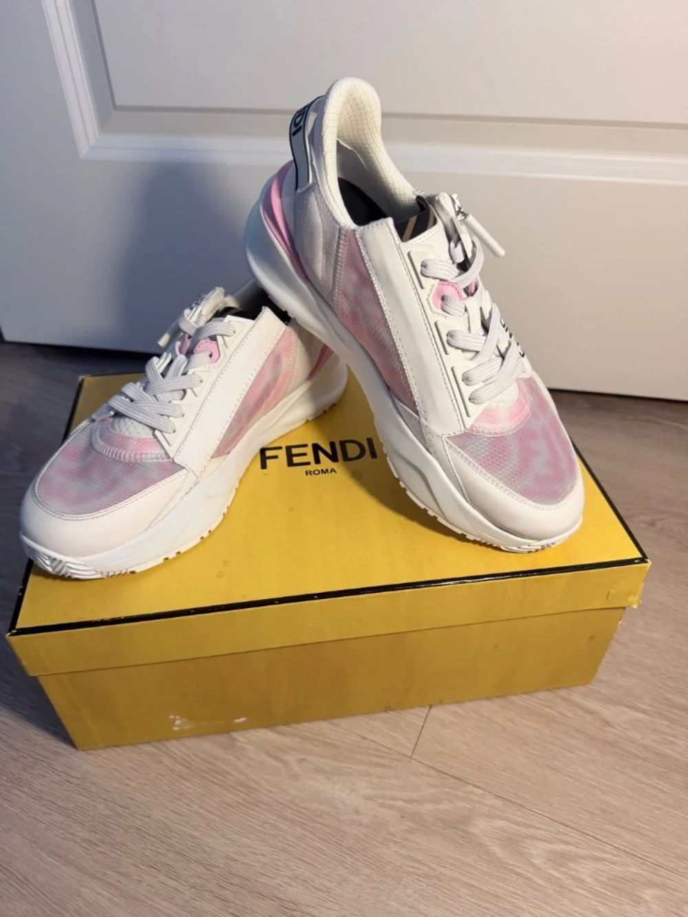 Fendi women shoes (sized 37) PINK AND WHITE